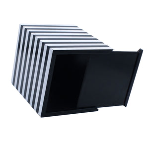 Ukwell Decorative Tissue Holder Zebra Stripe Pattern Square Handmade Wood Tissue Box Cover