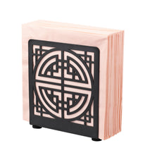 Load image into Gallery viewer, Ukwell Black Metal Freestanding Napkin Holder Latticework Design
