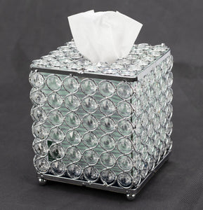 Ukwell Cube Tissue Box Cover Handcrafted Bling Crystal Design