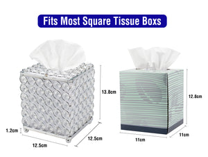 Ukwell Cube Tissue Box Cover Handcrafted Bling Crystal Design