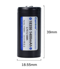 Load image into Gallery viewer, Keeppower Protected 18350 Li-ion Rechargeable Battery Button Top 1400mAh 3.7V for Flashlights (2 Pack)
