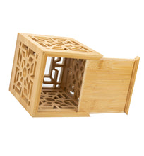 Load image into Gallery viewer, Ukwell Bamboo Cube Tissue Box Cover Window Grille Cutout Design
