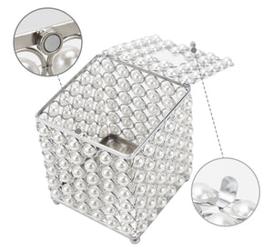 Ukwell Handmade Cube Luxury Pearl Tissue Box Cover