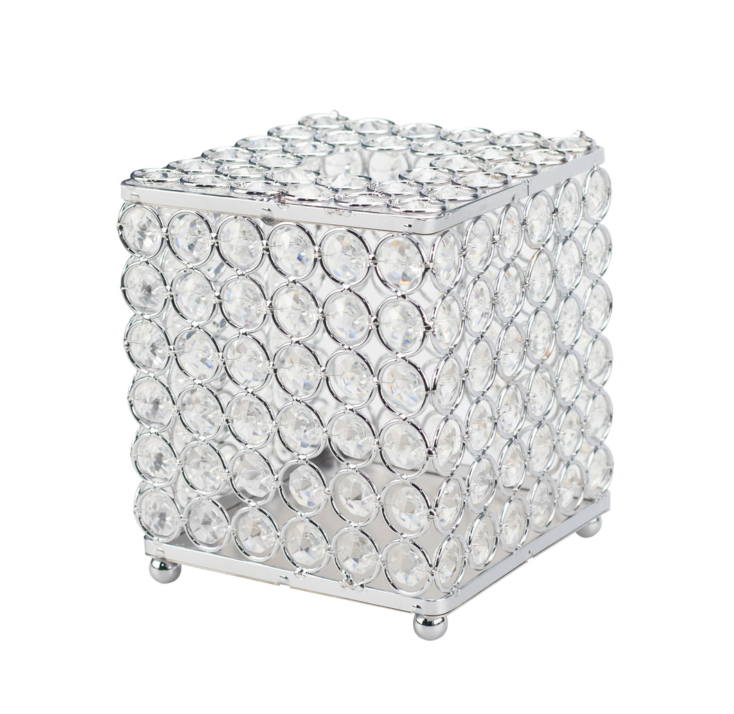 Ukwell Cube Tissue Box Cover Handcrafted Bling Crystal Design